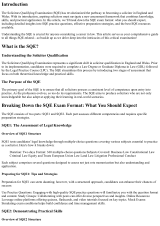Breaking Down the SQE Exam Format: What You Should Expect