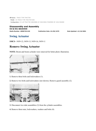 Caterpillar Cat D3 TRACK-TYPE TRACTOR (Prefix 06N) Service Repair Manual Instant Download (06N00886-UP)