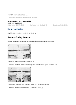 Caterpillar Cat D3 TRACK-TYPE TRACTOR (Prefix 79U) Service Repair Manual Instant Download (79U00001-04708)