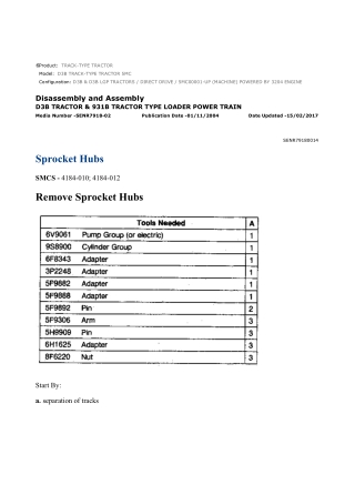 Caterpillar Cat D3B TRACK-TYPE TRACTOR (Prefix 5MC) Service Repair Manual Instant Download