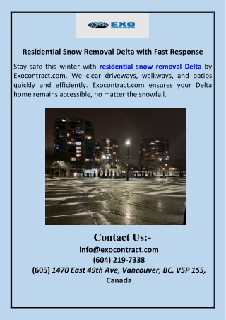 Residential Snow Removal Delta with Fast Response