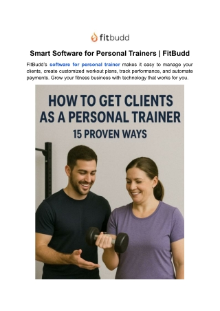 Smart Software for Personal Trainers _ FitBudd