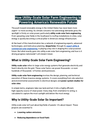 How Utility-Scale Solar Farm Engineering is Powering America’s Renewable Future