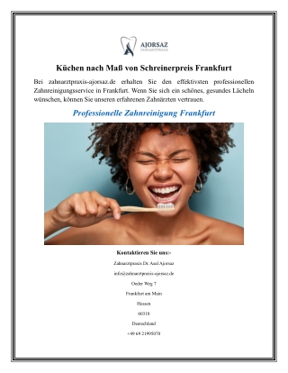 Küchen nach Maß von Schreinerpreis Frankfurt
