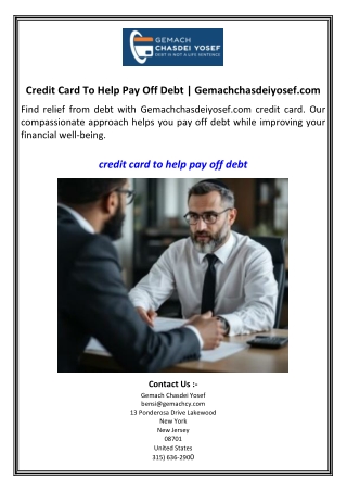 Credit Card To Help Pay Off Debt  Gemachchasdeiyosef.com