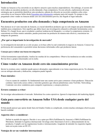 Encuentra productos con alta demanda y baja competencia en Amazon