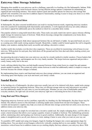 Fast Solutions For Organizing Entryway Shoes In Indianapolis, Indiana