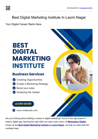 Best Digital Marketing Institute In Laxmi Nagar