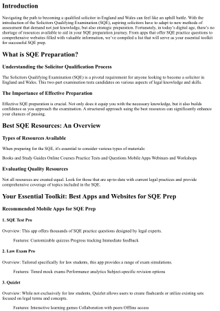 Your Essential Toolkit: Best Apps and Websites for SQE Prep