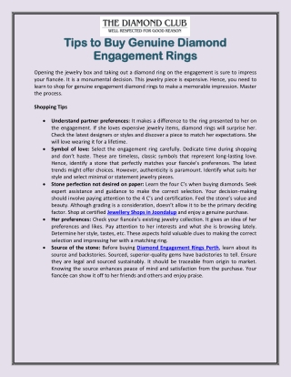 Tips to Buy Genuine Diamond Engagement Rings