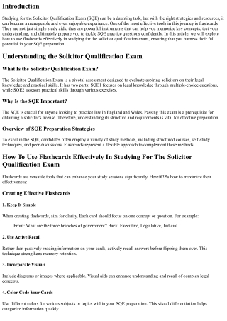 How To Use Flashcards Effectively In Studying For The Solicitor Qualification Ex