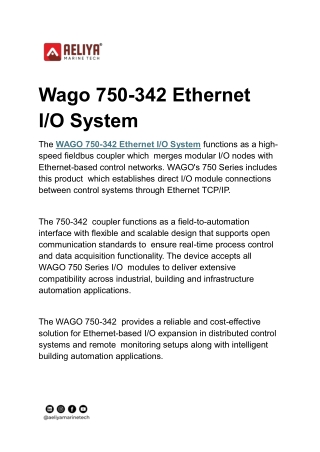 Wago 750-342 Ethernet I-O System