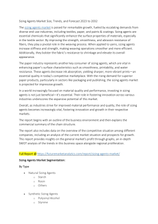 Sizing Agents Market Size