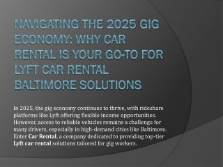 Affordable and Reliable Lyft Car Rental Baltimore with Car Rental