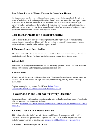 Best Indoor Plants delivery in Bangalore