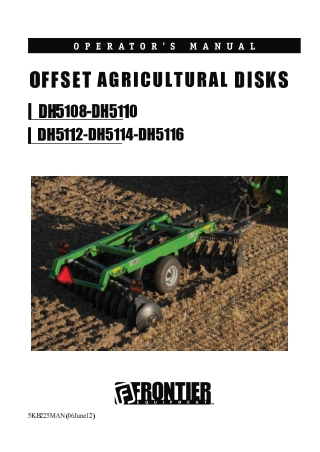 John Deere Frontier DH5108 DH5110 DH5112 DH5114 DH5116 Offset Agricultural Disks Operator’s Manual Instant Download (Pub