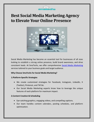 Best Social Media Marketing Agency to Elevate Your Online Presence