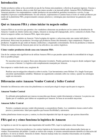 El camino hacia el éxito al vender productos por medio de la plataforma FBA