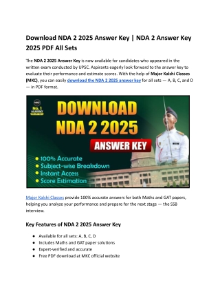 Download NDA 2 2025 Answer Key _ NDA 2 Answer Key 2025 PDF All Sets