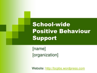 School-wide Positive Behaviour Support