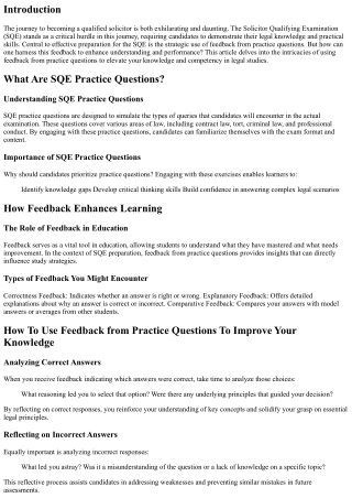 How To Use Feedback from Practice Questions To Improve Your Knowledge