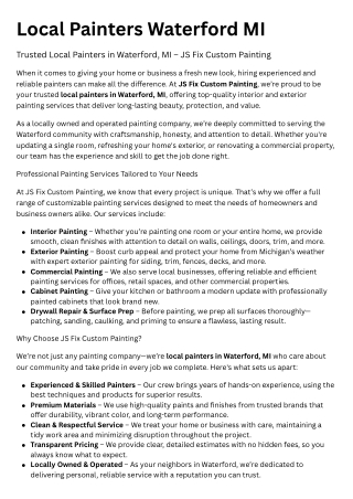 Local Painters Waterford MI