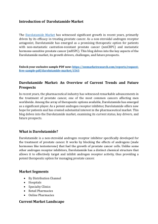 Darolutamide Market Overview Report