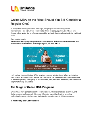Online MBA on the Rise: Should You Still Consider a Regular One?