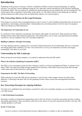 Networking Tips for Aspiring Solicitors During Your SQE Journey