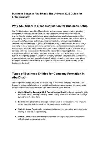 Business Setup in Abu Dhabi: The Ultimate 2025 Guide for Entrepreneurs