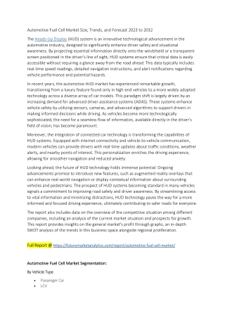 Automotive Fuel Cell Market: Powering the Hydrogen-Driven Mobility Revolution