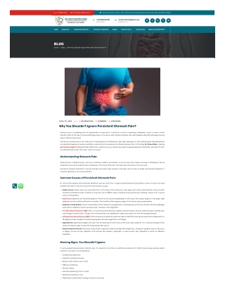 Why You Shouldn’t Ignore Persistent Stomach Pain?
