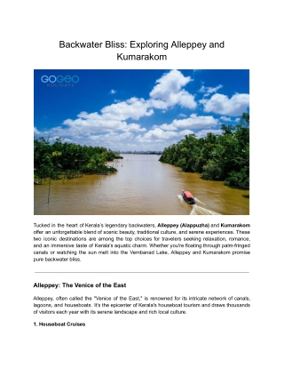 Backwater Bliss_ Exploring Alleppey and Kumarakom