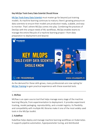 MLOps Training | MLOps Training in Hyderabad