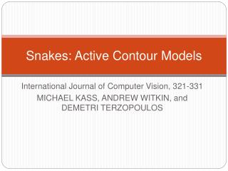 Snakes: Active Contour Models