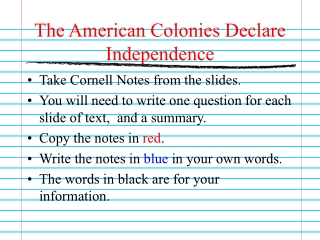 The American Colonies Declare Independence