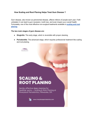 How Scaling and Root Planing Helps Treat Gum Disease ?