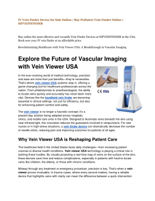 vein finder for iv access