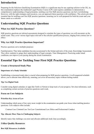 Essential Tips for Tackling Your First SQE Practice Questions