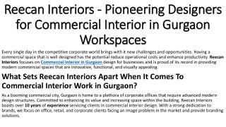 Office & Commercial Interior in Gurgaon Design - Reecan Interiors