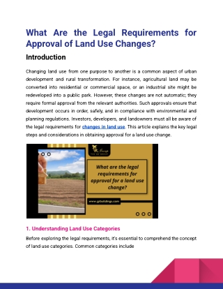 What Are the Legal Requirements for Approval of a Land Use Changes_GR Group