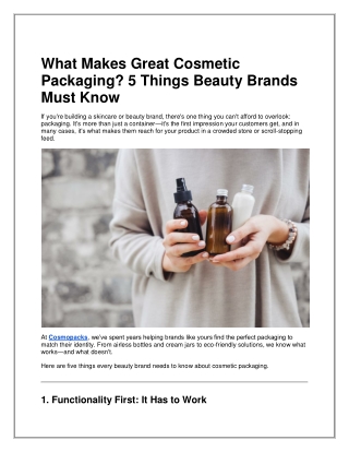 What Makes Great Cosmetic Packaging 5 Things Beauty Brands Must Know
