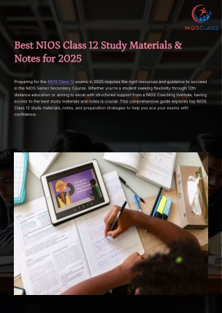 Best NIOS Class 12 Study Materials & Notes 2025