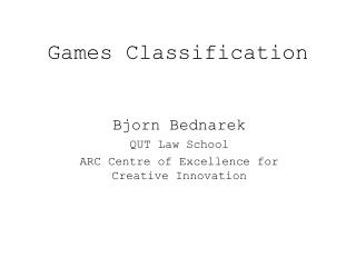 Games Classification