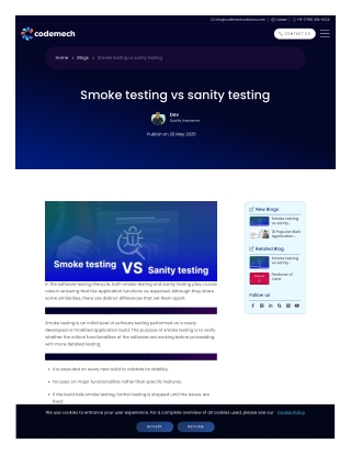 Smoke testing vs sanity testing