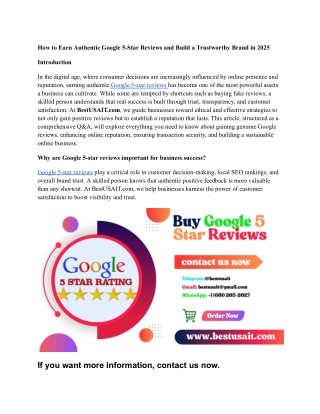 Buy Google 5 Star Reviews - Bestusait