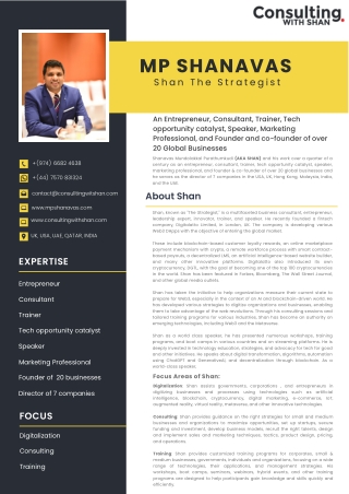 MP Shanavas (Shan) – Global Entrepreneur, Web3 Consultant, and Founder of 20  Businesses