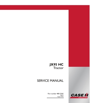 CASE IH JX95 HC Tractor Service Repair Manual Instant Download (Part Number 48013265)