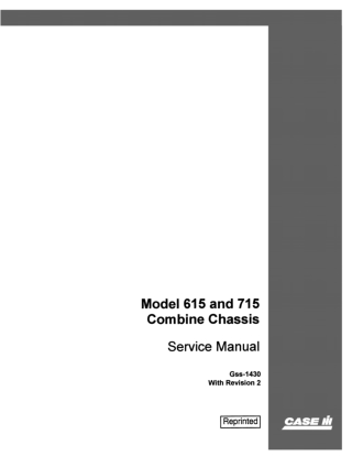 CASE IH Model 615 and 715 Combine Chassis Service Repair Manual Instant Download (Part Number GSS-1430)