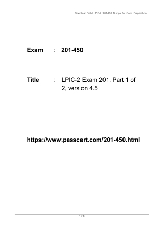 2025 Updated LPIC-2 Certification 201-450 Dumps
